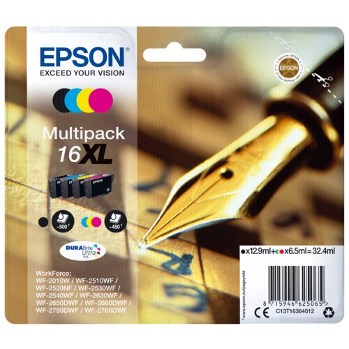 Epson DURABrite Ultra XL Multipack BK/C/M/Y T 163 T 1636 Slike