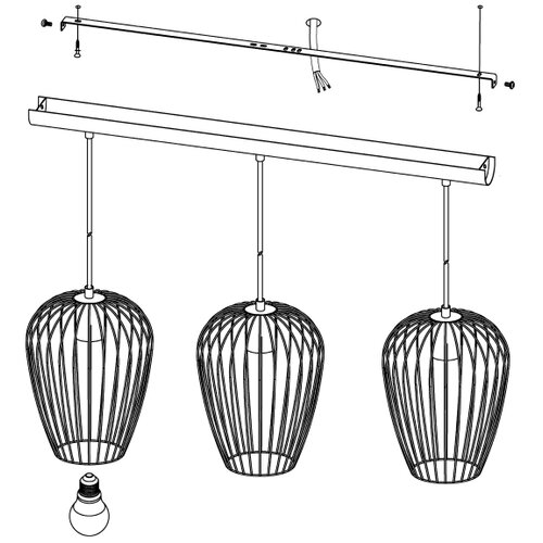 Eglo 49478 - visilica newtown 3xE27/60W/230V Slike