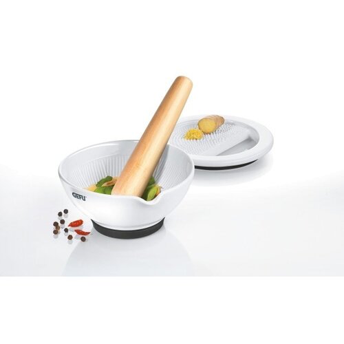 Gefu SURI Walnut, White Porcelain, Teak wood Mortar & pestle Cijene