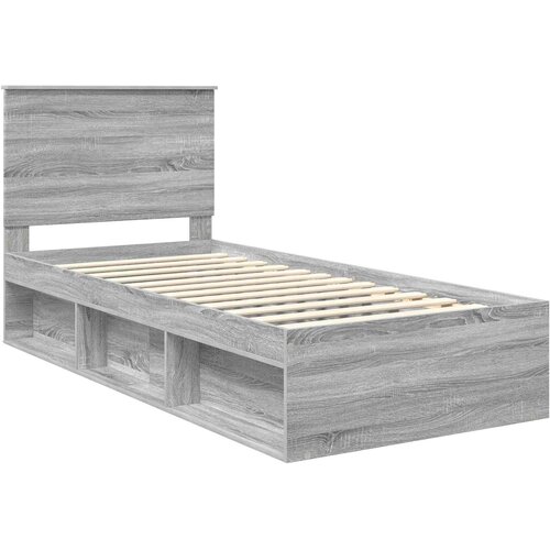  Krevetna konstrukcija s uzglavljem Siva Sonoma 90 x 190 cm Slike