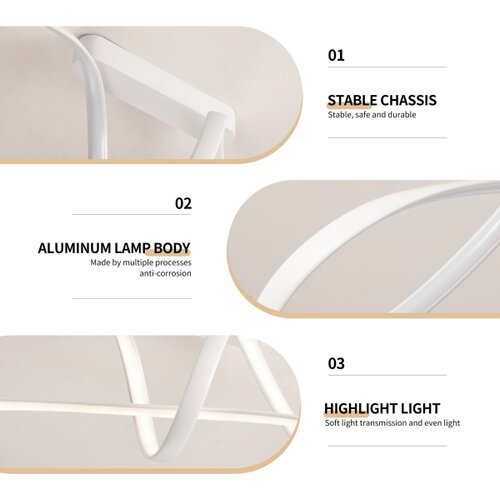 Brilagi led prigu&amp;scaron;iva prislonjen plafonski luster twister LED/60W/230V 3000-6000K bela + daljinski upravljač Slike