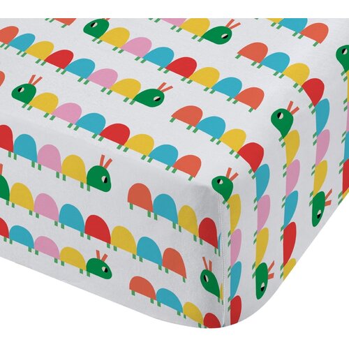 Catherine Lansfield Dječja plahta s gumom za bračni krevet 135x190 cm Curious Caterpillar &amp;ndash; Slike
