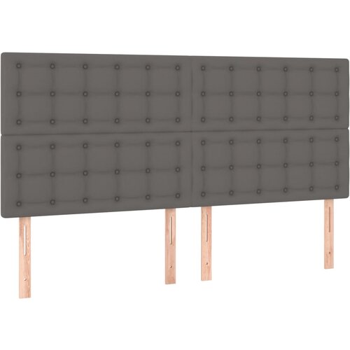 Maison Chic Posteljno vzglavje - Vzglavna omarica 4 kosa siv 100x5x78/88 cm umetno usnje, (22077838) Cene