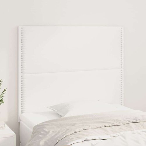  Posteljno vzglavje 2 kosa belo 100x5x78/88 cm umetno usnje, (20739624) Cene