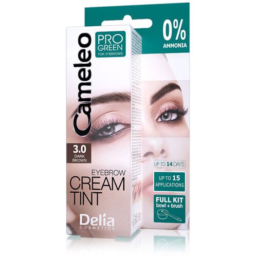 Delia Nijansirana Krema za Obrve, Tamno Braon CAMELEO PRO GREEN 3.0 Slike