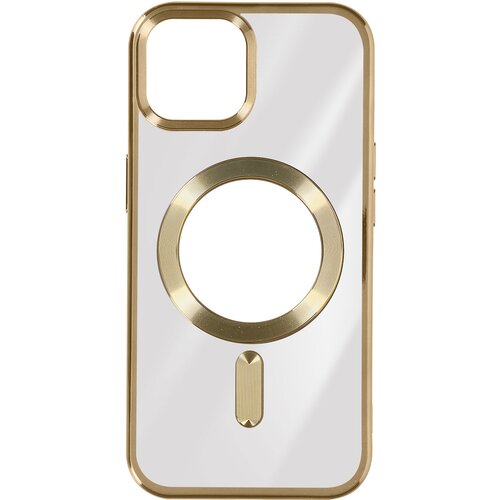AVIZAR Silikonski ovitek MagSafe iPhone 15 Chrome, serija ChroCam - zlata, (20834030) Slike