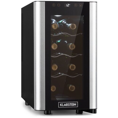 Klarstein Reserva 8 Slim Uno, vinoteka, 23 litrov, 8 steklenic, 11 - 18 &amp;deg;C, 26 dB, nerjaveče jeklo Slike