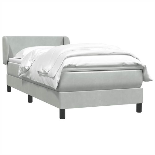 Box Spring krevet s madracem svijetlo sivi 80x220 cm samt Slike