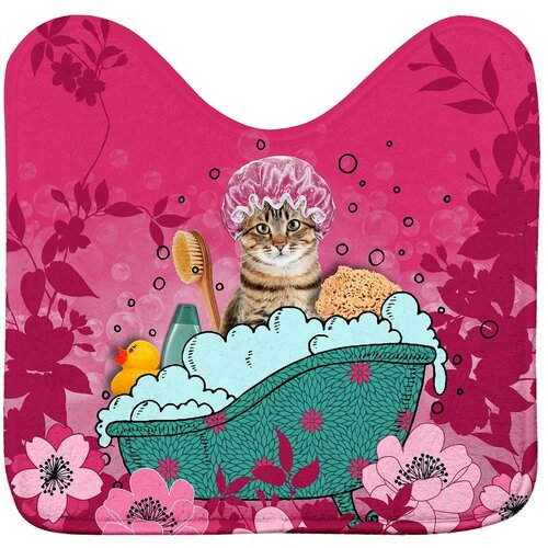 Douceur d intérieur Rožnata kopalniška preproga za WC 45x45 cm Chatibulle – Cene
