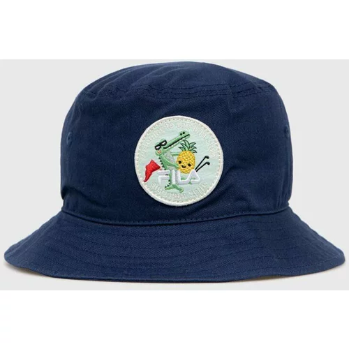 Fila Otroški bombažni klobuk mornarsko modra barva