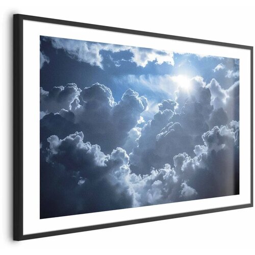  Plakat Lively Scene: The Sun Battling the Clouds 60x40 Crni okvir s margom Cijene