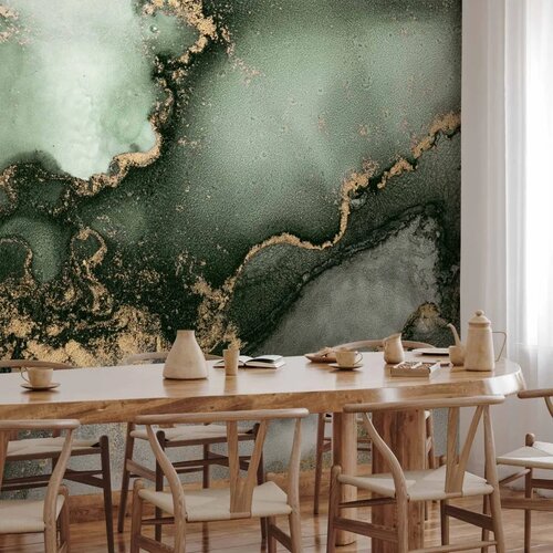  Foto tapeta - Green Watercolour - Abstraction Inspired by Marble Structure 350x256 Vodootporna Slike