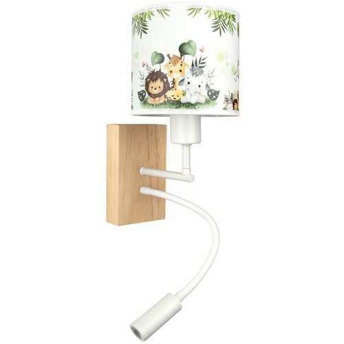 Brilagi LED Flex. lampa BOBO WOOD 1xE27/25W/230V + LED/3W hrast/bela/zelena/džungla Slike