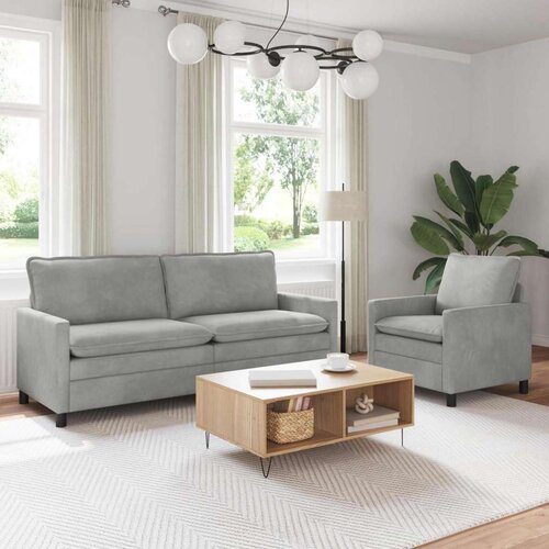  Set sofe 2 pcs Svjetlosiva Bar&scaron;un - Svjetlosiva 1-sjedalo (60 cm) +3-sjedalo (180 cm) Cijene