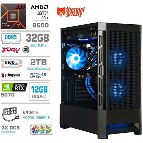 MEGA gaming namizni računalnik S8 Ryzen 7 7800X3D/32GB/2TB SSD/RTX 5070/črna Cene