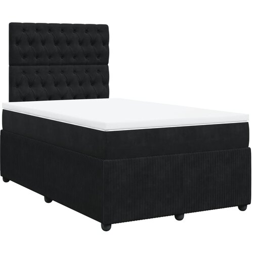 vidaXL Box spring postelja z vzmetnico črna 120x200 cm žamet, (21305319) Cene