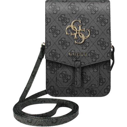 Guess potiskana torbica za pametni telefon z naramnico 4G logo card case siva, črna, (5000016392) Cene