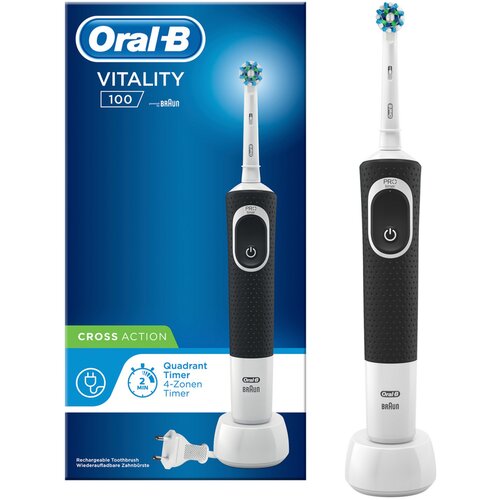 Oral-b Vitality 100 Cross Action Adult Rotating-oscillating toothbrush Black,White Slike
