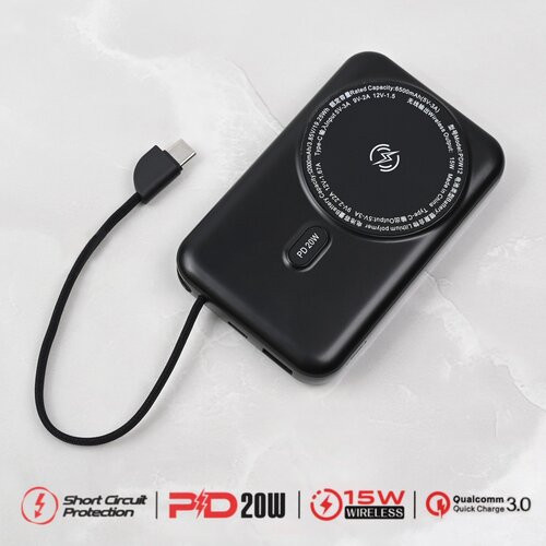Oxpower Power bank prenosiva baterija PDW12 12000mAh 3u1 magnetic crna Cene