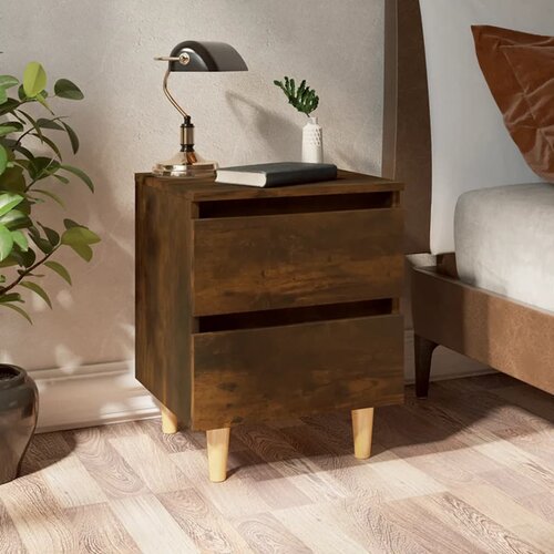 vidaXL noćni ormarić s nogama boja dimljenog hrasta 40 x 35 x 50 cm Cijene