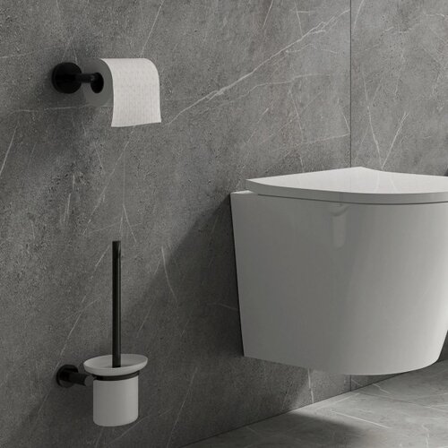  omnires MP60510BL - držač toaletnog papira modern project mat crne boje Slike