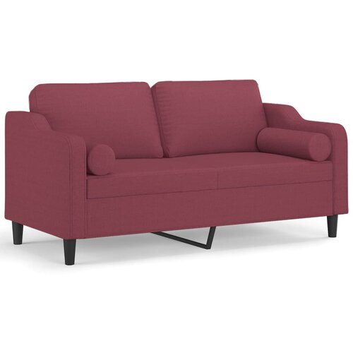 VidaXL Kavč dvosed z blazinami vinsko rdeč 140 cm blago, (20925875) Slike