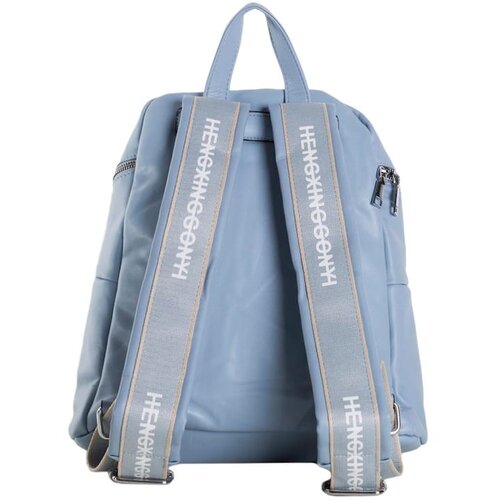 Fashion Hunters Light blue small backpack made of ecological leather Slike