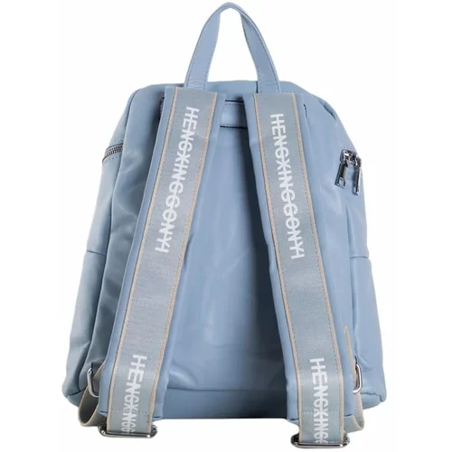 Fashionhunters Light blue small backpack made of ecological leather