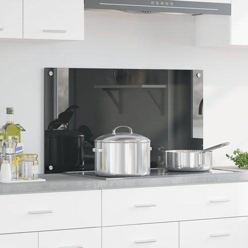 vidaXL Kuhinjski backsplash Temno siva Kaljeno steklo 90 x 50 x 0.6 cm Cene