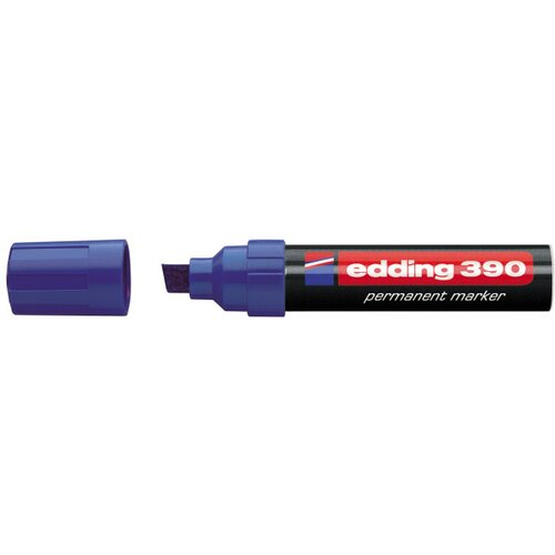 Edding marker permanent 390 4-12mm, deblji, kosi vrh plava Slike