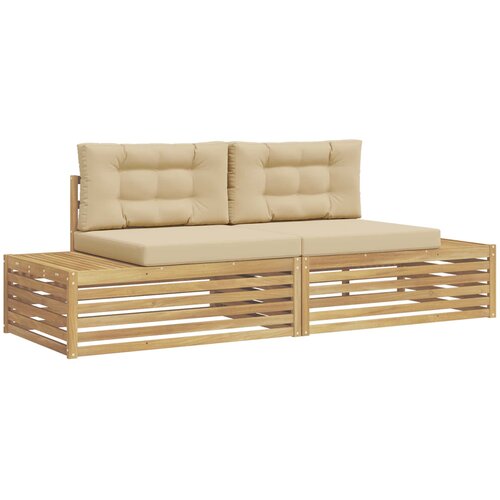  2 pcs Set vanjskih sofa Poliester Bijela Slike