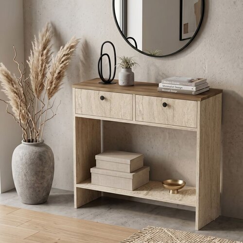 Hanah home komoda Modera, 90 cm, travertin / orah Venezia Cene