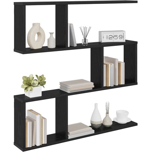  Polica na zidu Crni hrast 80 x 12 x 79,5 cm Konstruirano drvo Slike