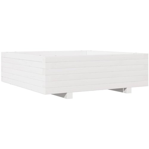  Vrtna sadilica bijela 80 x 80 x 26,5 cm od masivne borovine Slike