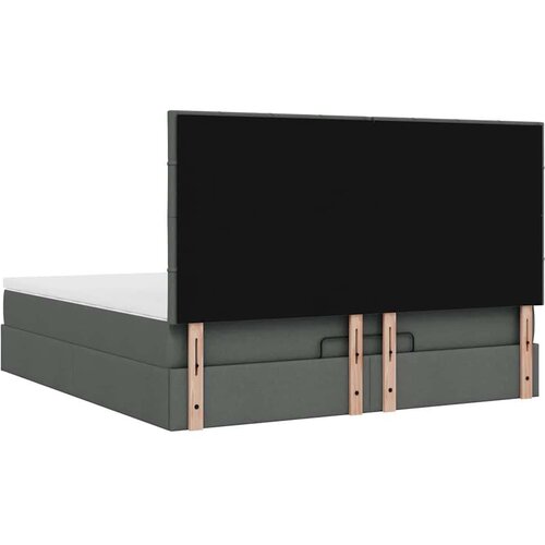 VidaXL Otomanski krevet s madracem i LED tamnosivi 160x200cm tkanine Slike