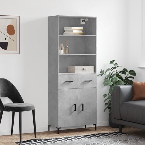 vidaXL Visoka komoda betonsko siva 69,5x34x180 cm inženirski les Cene