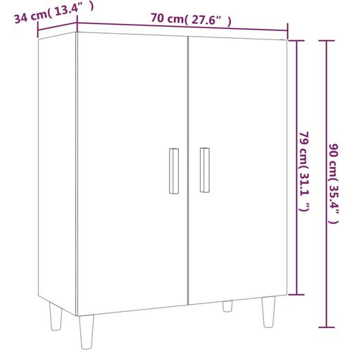 VidaXL komoda siva boja betona 70x34x90 cm od konstruiranog drva Slike