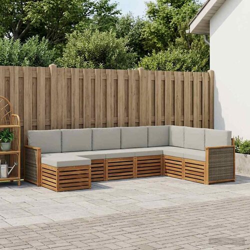  Set vanjskih sofa 6 kom. Prirodna i svjetlosiva Cijene