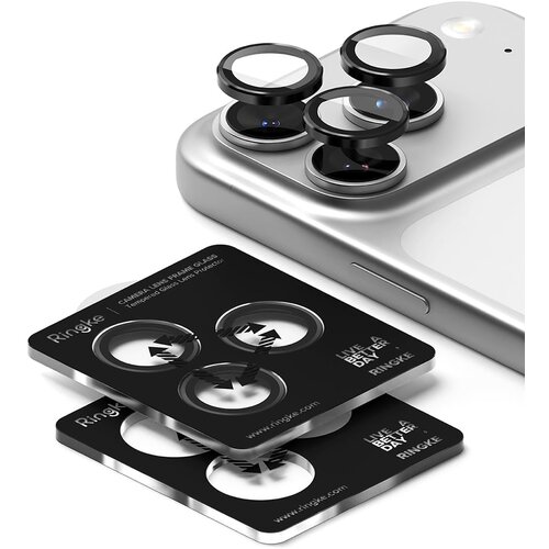 Ringke Steklo za okvir leče kamere za iPhone 17 Pro / iPhone 17 Pro Max - Črna Slike