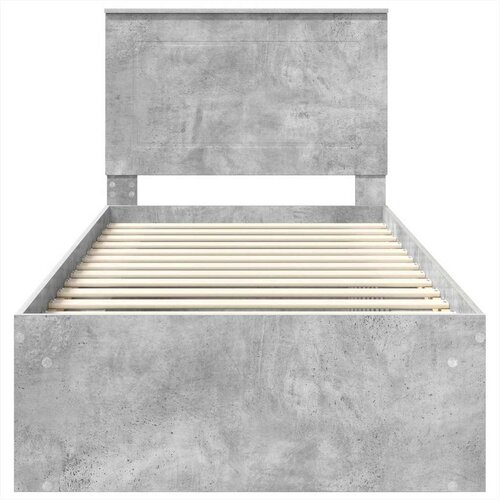  Okvir za krevet s uzglavljem Betonska siva 90 x 190 cm Slike