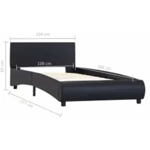  Okvir za krevet od umjetne kože s LED svjetlom crni 100x200 cm Slike