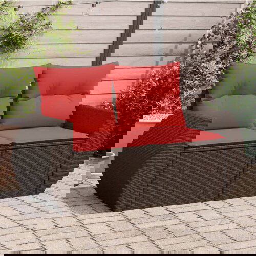 vidaXL vrtni kavč z blazinami dvosed rjav poli ratan Cene