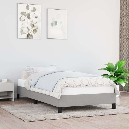  Za krevet svjetlosivi 100 x 200 cm od tkanine Slike