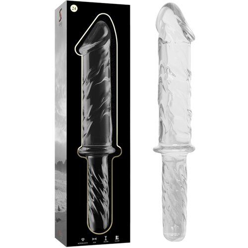 Ibiza Nebula Model 24 Dildo Borosilicate Glass 28.5x5cm Clear Cene