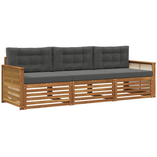 vidaXL Zunanja garnitura za sedenje 3 pcs Naravna in antracitna, (5000281855) Cene