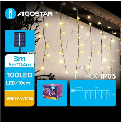 Aigostar LED solarni lanac 100xLED/8 funkcija 8x0,4m IP65 topla bela Cene