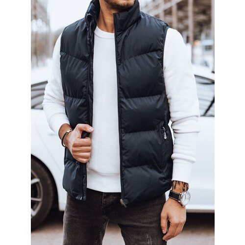 DStreet Men&amp;#039;s Navy Blue Quilted Vest Slike