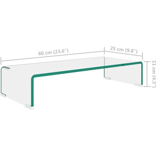 VidaXL Stalak za TV /Monitor Prozirno Staklo 60x25x11 cm Slike