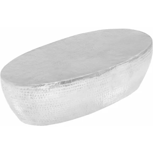  Klubska mizica iz sploščenega aluminija 100x50x28 cm srebrna