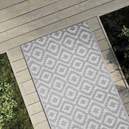 vidaXL Zunanja preproga siva 80x250 cm PP Cene